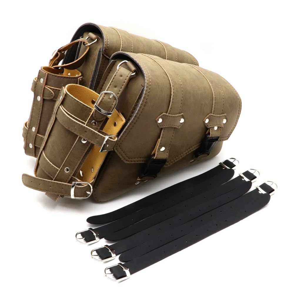 Amazon.co.jp: バイク用 サイドバッグ 左/右側ユニバーサル Pu レザー